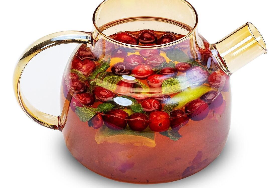 Чай с клюквой, мятой, мёдом