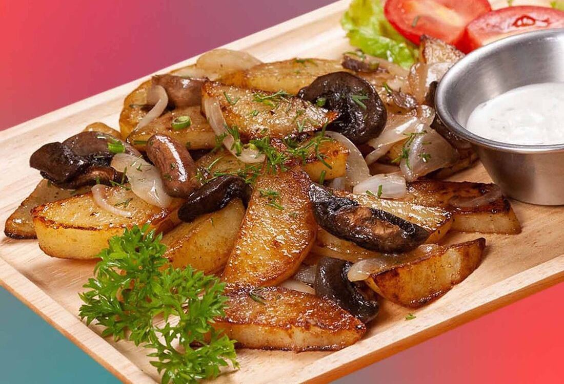 Жареный картофель с грибами