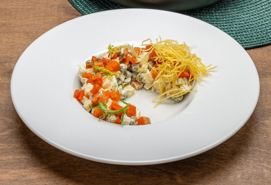 Оливье с копченой курицей 