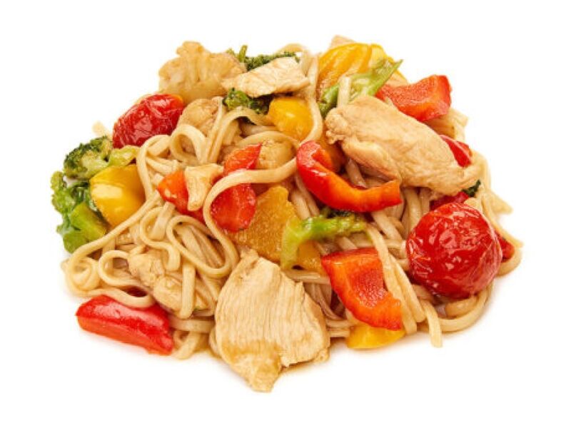 Wok с курицей и овощами