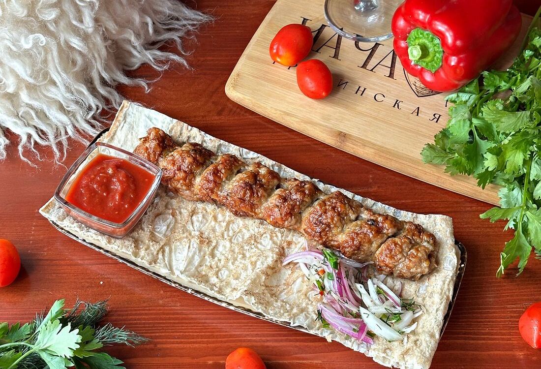 Люля-кебаб из курицы с шампиньонами 