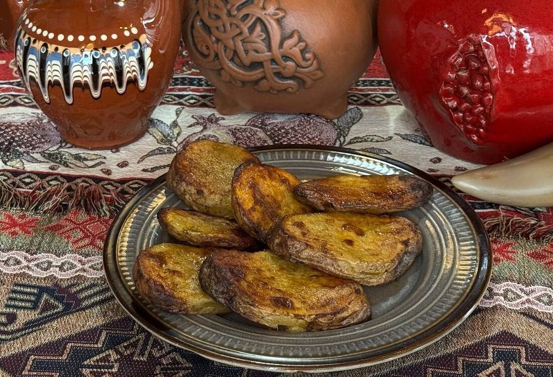 Запеченный картофель с салом
