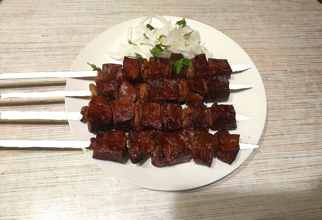 Шашлык из говяжьей печени
