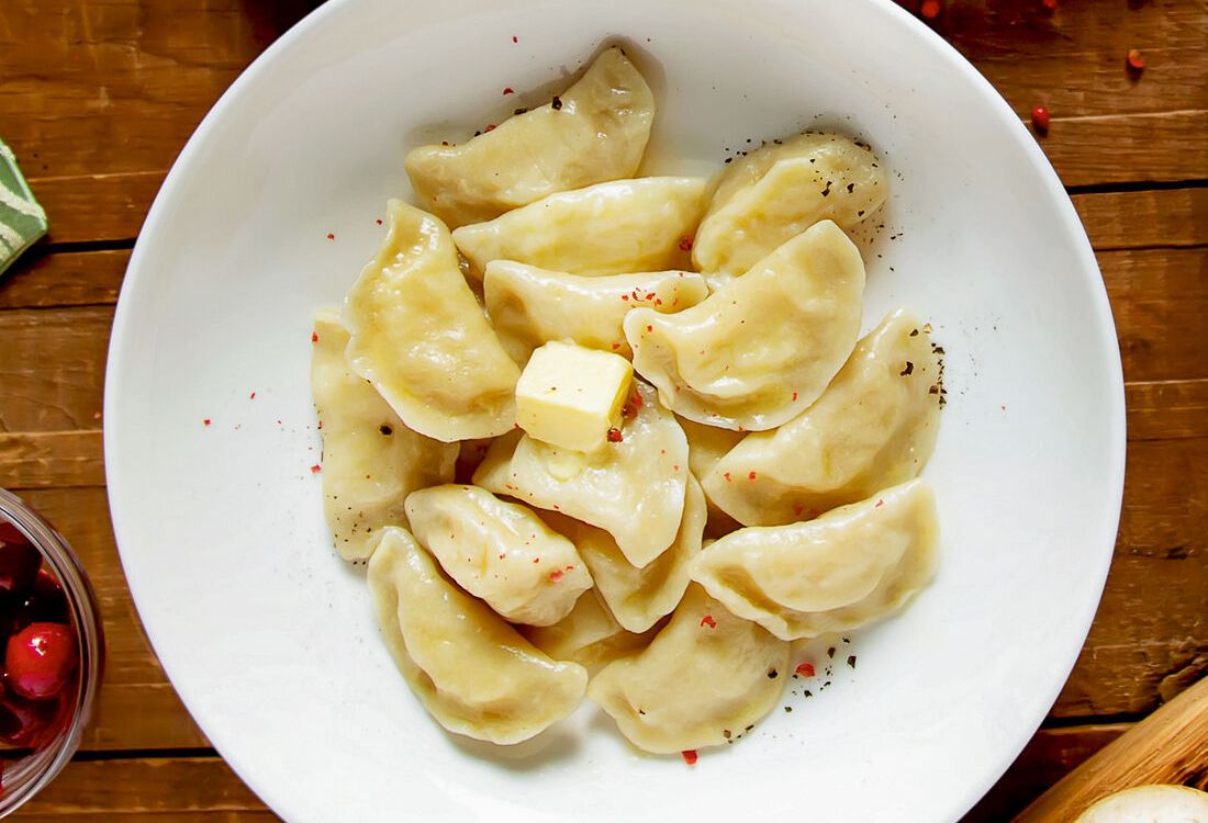 Вареники с картофелем и беконом