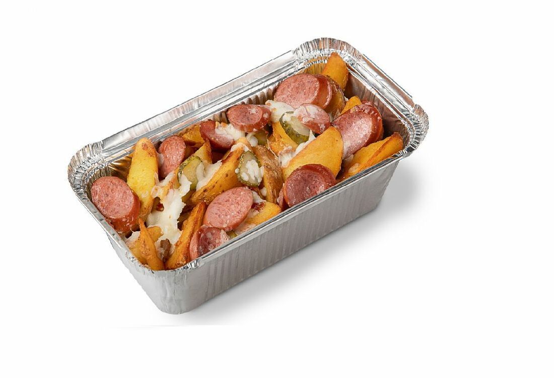 Ланч картофель с колбасками