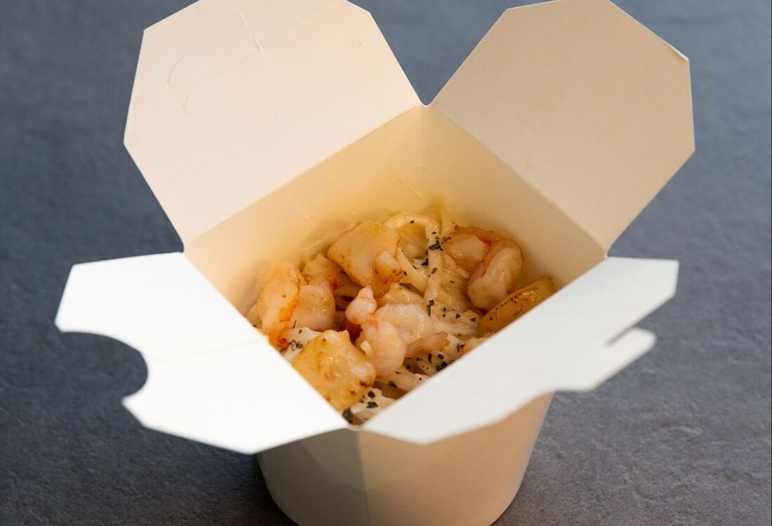 Сливочный удон с морепродуктами