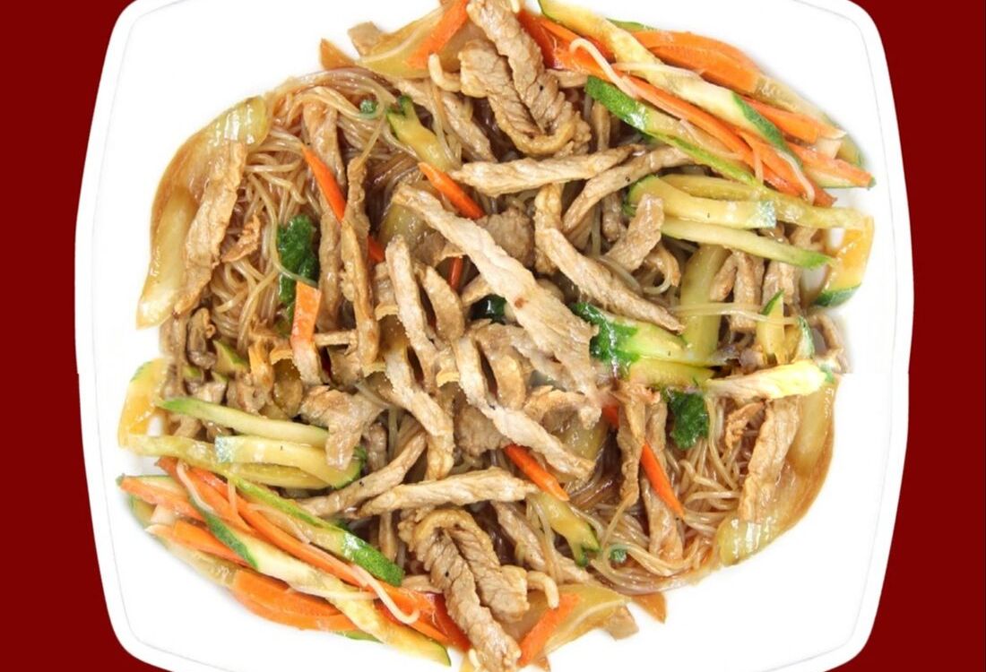 №W73 Фунчоза с огурцом и мясом