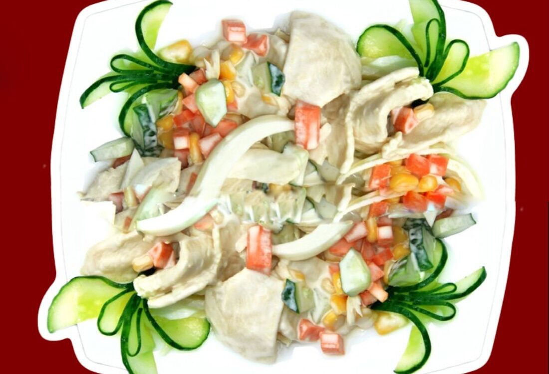 №W85 Курица с кукурузой под майонезом